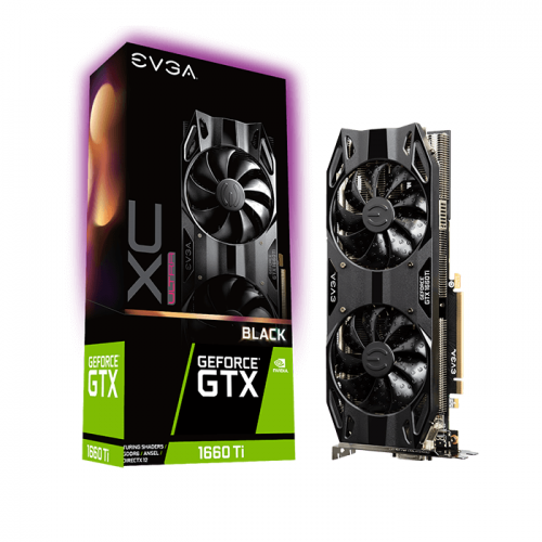 EVGA GeForce GTX 1660 Ti XC ULTRA BLACK GAMING, 06G-P4-1265-KR, 6GB GDDR6, Dual HDB Fans