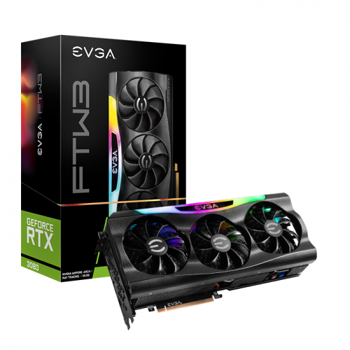 EVGA GeForce RTX 3080 FTW3 GAMING, 10G-P5-3895-KR, 10GB GDDR6X, iCX3 Technology, ARGB LED, Metal Backplate