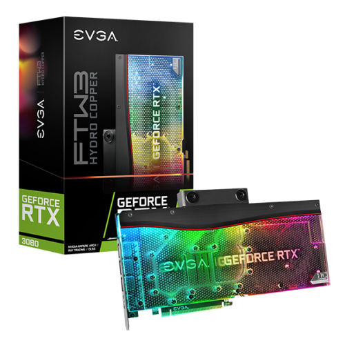 EVGA GeForce RTX 3080 FTW3 ULTRA HYDRO COPPER GAMING, 10G-P5-3899-KL, 10GB GDDR6X, ARGB LED, Metal Backplate, LHR