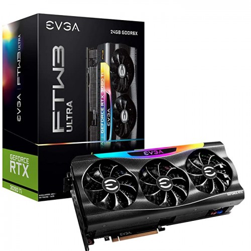 EVGA GeForce RTX 3090 Ti FTW3 ULTRA HYBRID GAMING, 24G-P5-4988-KR, 24GB GDDR6X, iCX3, HYBRID Cooler, ARGB LED, Backplate, Free eLeash