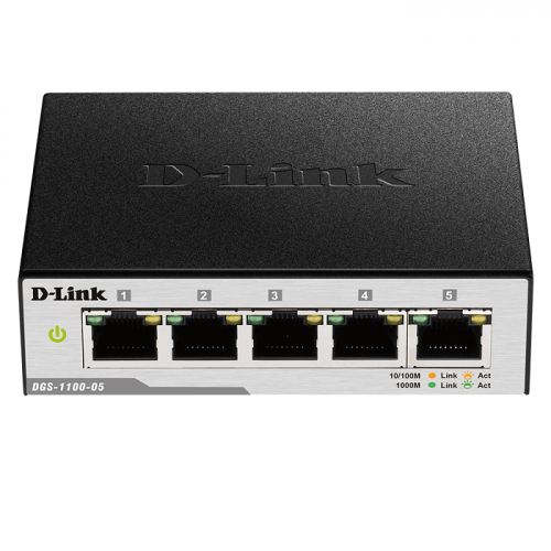 D-Link DGS-1100-05PD 5-Port Gigabit PoE Smart Managed Switch and PoE Extender