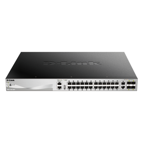 D-Link DGS-3130-30PS 30-Port Lite Layer 3 Stackable Managed PoE Switch