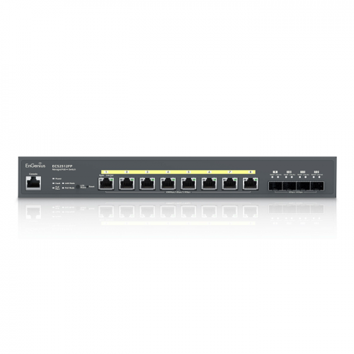 EnGenius ECS2512FP Cloud Managed 8-Port 240W PoE++ Multi-Gigabit 2.5 Gb Switch w/ 4 SFP+ Uplink Ports
