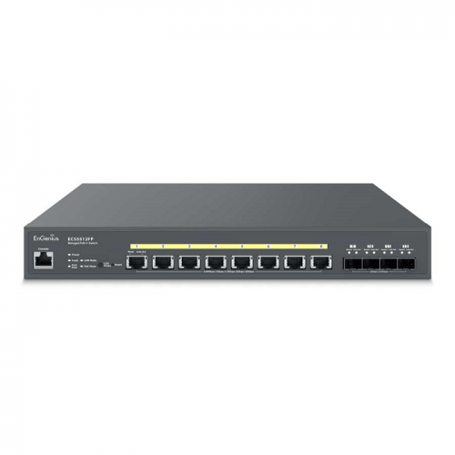 EnGenius ECS5512FP Cloud Managed 8-Port 10 Gigabit PoE++ Switch with 4 SFP+ Ports