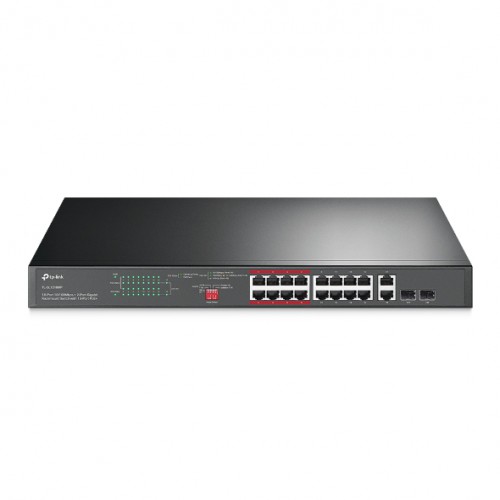 Tp-link TL-SL1218MP16-Port 10/100 Mbps + 2-Port Gigabit Rackmount Switch with 16-Port PoE+