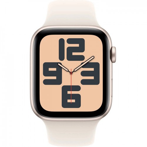 Apple Watch SE 2nd Generation Smartwatches,(GPS), 2024, 44mm Starlight Aluminum Case with Starlight Sport Band, 2-core Neural Engine Processor, Medium/Large, WatchOS 11, Bluetooth 5.3, Starlight MXEV3LL/A