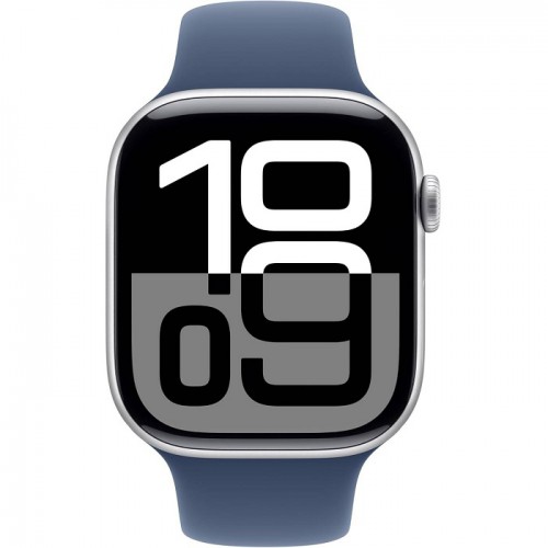 Apple Watch Series 10 GPS 46mm Silver Aluminium Case with Denim Sport Band MWWM3QA/A