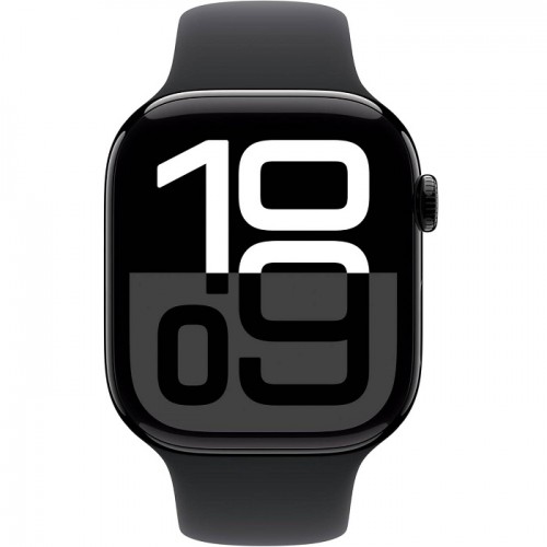 Apple Watch Series 10 GPS + Cellular 46mm Jet Black Aluminium Case with Black Sport Band-Medium/Large MWY43QA/A