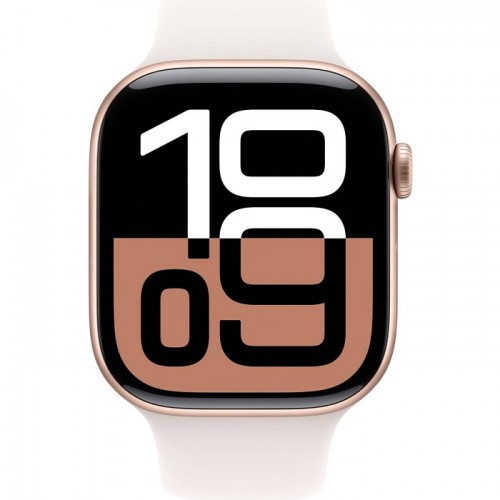 Apple Watch Series 10 GPS 42mm Rose Gold Aluminum Case With Light Blush Sport Band, Always-On Retina Display, Water Resistant, TRA Version, Small/Medium MWWJ3QA/A