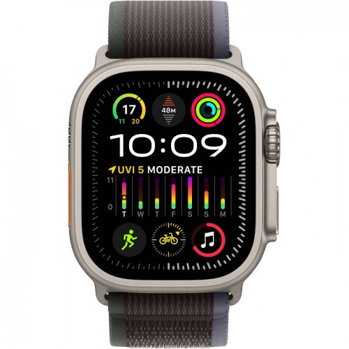 Apple Watch Ultra 2 GPS + Cellular 49mm Smartwatch, Titanium Case with Blue/Black Trail Loop Medium/Large, OLED Retina Display, Fitness Tracker, Action Button, Extra-Long Battery Life MRF63LW/A/MRFR3ZA/A