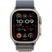 Apple Watch Ultra 2 GPS+Cellular 49mm Smartwatch with Rugged Titanium Case & Blue Alpine Loop-Medium, Fitness Tracker, GPS, Action Buton, Extra-Long Battery Life, Bright Retina Display MRFC3ZA/A