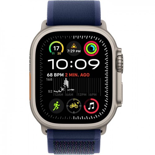 Apple Watch Ultra 2 GPS + Cellular 49mm Natural Titanium Case with Blue Trail Loop Medium/Large MX4L3QA/A