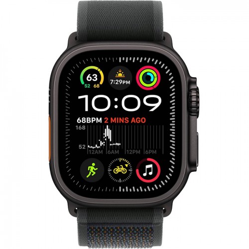 Apple Watch Ultra 2 GPS+Cellular 49mm Black Titanium Case with Black Trail Loop-S/M MX4U3QA/A