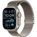 Apple Watch Ultra 2, Always-On Retina Display, 4-Core Neural Engine, WatchOS 11, GPS + Cellular, 49mm, Medium, Natural Titanium Case With Natural Titanium Milanese Loop MX5R3QA/A