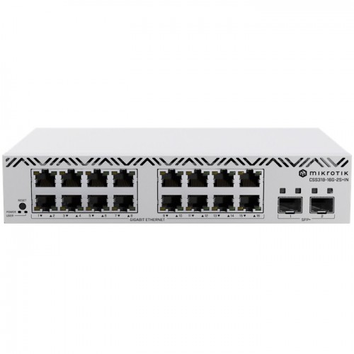 MikroTik CSS318-16G-2S+IN Switch With 16 Gigabit Ethernet ports and 2 SFP+ 10G uplink ports 