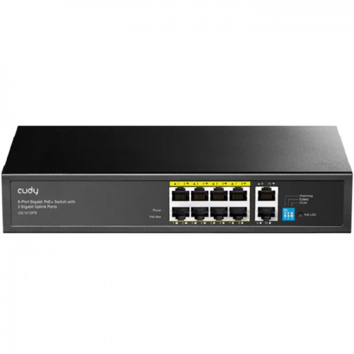 Cudy 8-Port Gigabit PoE+ Switch with 2 Gigabit Uplink Port GS1010PE 2.0