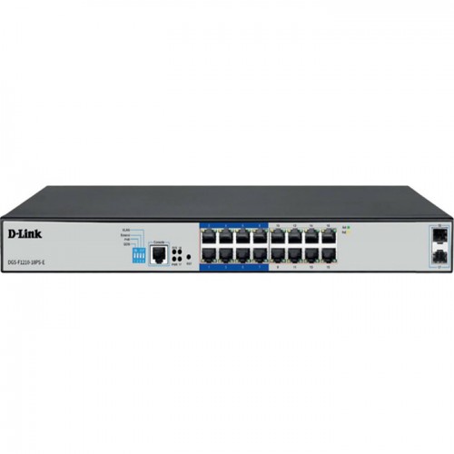 D-Link DGS-F1210-18PS-E 16 Port PoE Layer 2 Gigabit Managed Long Range PoE+ Surveillance Switch
