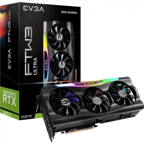 EVGA GeForce RTX 3070 Ti FTW3 Ultra Gaming, 08G-P5-3797-KL, 8GB GDDR6X, iCX3 Technology, ARGB LED, Metal Backplate Graphics Card