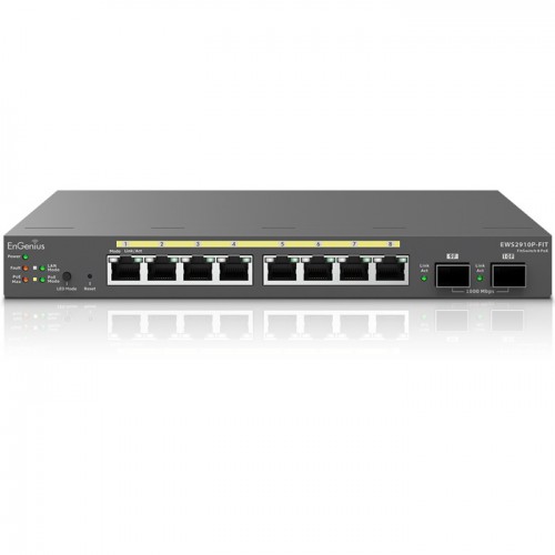EnGenius EWS2910P-FIT Gigabit Fit L2 Plus Managed 8-Port Gigabit PoE Switch with 55W Budget 2 SFP Uplink Ports