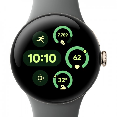 Google Pixel Watch 3 Smartwatches, Heart Rate Tracking, Advanced Running from Fitbit, Fitness Insights, 24-Hour Battery, 45mm, M/L, Matte Hazel Aluminium Case, Hazel Band, Hazel Watch3 MH