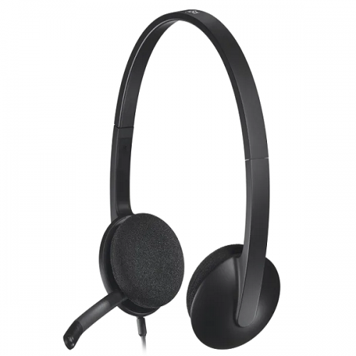 Logitech H340 USB Headset with Noise-Cancelling Mic for Internet Calls and Music Black Color 981-000475