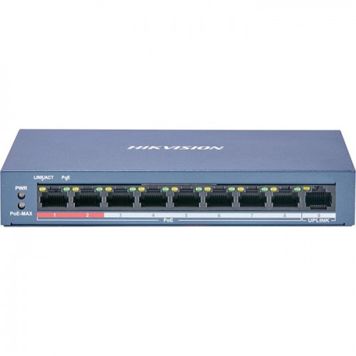 Hikvision 8 Port Fast Ethernet Unmanaged POE Switch DS-3E0109P-E/M(B)