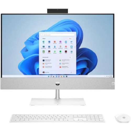 HP Pavilion Intel Core i7-12700T Screen Size 23.8 Touch Memory 16GB DDR4-3200MHZ Storage HDD 1TB +SSD 256GB Graphic VGA Intel Iris-X Windows 11 Home Wire Keyboard & Mouse Color White 24-CA1180