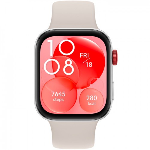 Huawei Watch Fit 3 Smartwatch, 1.82" Amoled Display, Ultra Slim Design, Fitness Management, Comprehensive Health Management, 10 Days Battery Life, Compatible with iOS & Android, White FIT 3 WH