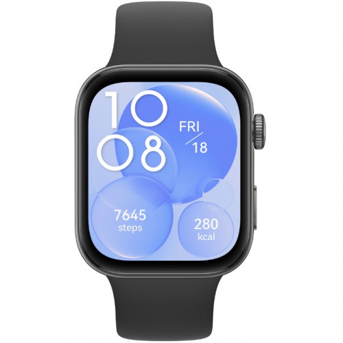 Huawei Watch Fit 3, 1.82" Amoled Display, Ultra Slim Design, All Round Fitness Management, Comprehensive Health Management, Durable Battery Life, Compatible with iOS & Android, Black