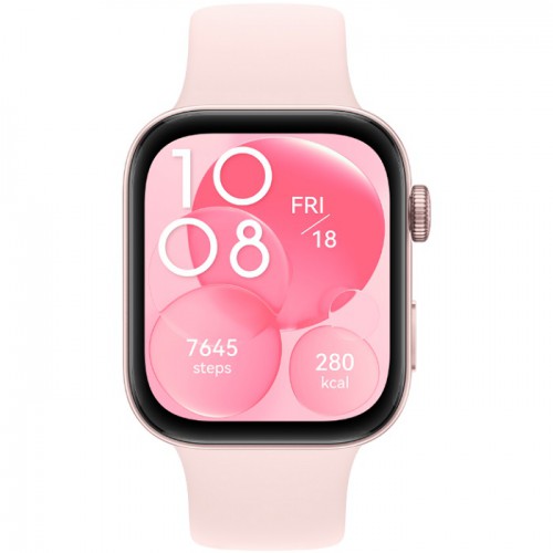 Huawei Watch Fit 3, 1.82" Amoled Display, Ultra Slim Design, All Round Fitness Management, Comprehensive Health Management, Durable Battery Life, Compatible with iOS & Android, Pink