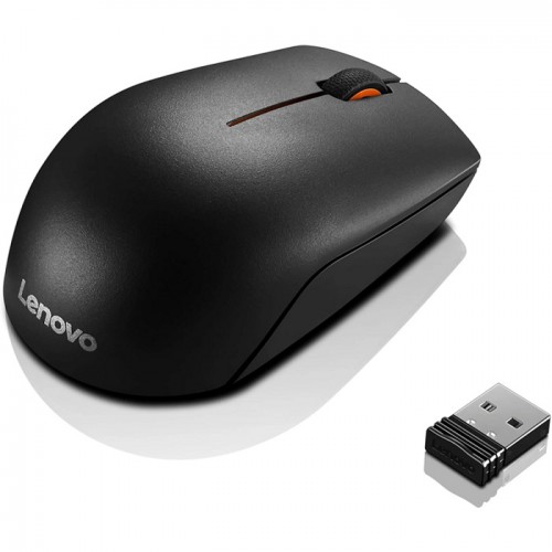 Lenovo 300 Wireless Mouse Black–Compact Portable Design, 2.4GHz Wireless, USB Receiver, GX30K79401