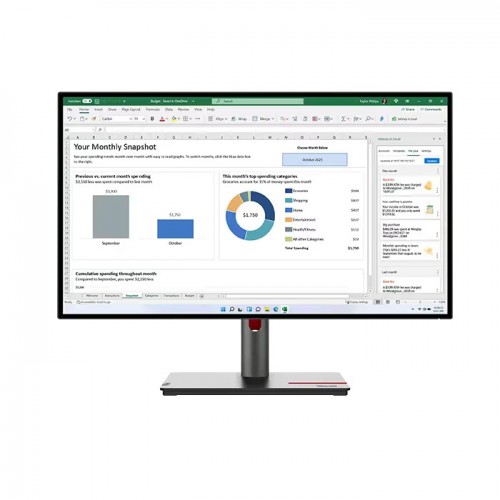 Lenovo ThinkVision P27h-30 27 inch 2K QHD Monitor  Tilt Swivel Lift Pivot Stand 3 year warranty 63A1GAT1UK