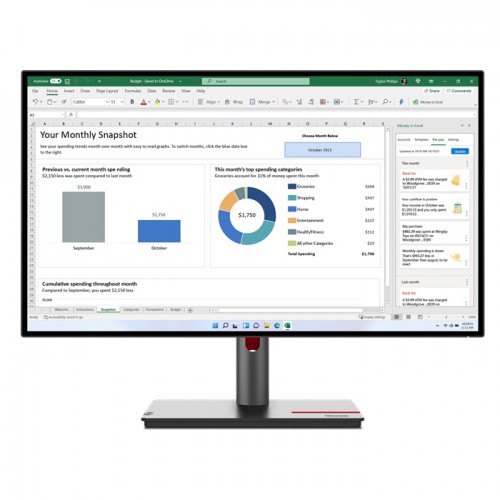Lenovo ThinkVision P27q-30 27 inch 2K QHD Monitor  Tilt Swivel Lift Pivot Stand 3 year warranty 63A2GAT1UK