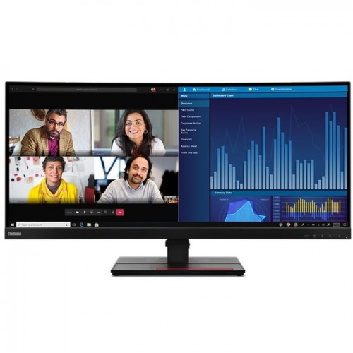 Lenovo ThinkVision P34w-20 34 Inch WQHD IPS Monitor 3-side borderless and High Adjustment Stand - Business Black 63F2RAT3UK 3 Years warranty