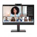 Lenovo ThinkVision T24mv-30 23.8 Inch FHD IPS Monitor 4 ms HDMI 1.4 + DP 1.2 + DP out + USB Type-C + Ethernet +Speakers ,Webcam  3-side borderless High Adjustment Pivot Stand - Raven Black 63D7UAT3UK