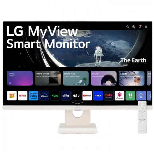 LG 27SR50F-W MyView Smart Monitor 27-Inch FHD (1920x1080) IPS Display, webOS 23, Screen Share, Bluetooth, ThinQ App White
