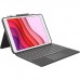 Logitech Combo Touch Keyboard Case for iPad Air (7th) UK QWERTY Layout, Detachable Backlit Keyboard with Trackpad, Smart Connector–Grey, A2197