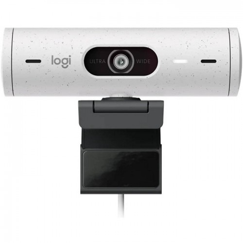Logitech Brio 500 Full HD 1080p webcam with light correction, auto-framing, and Show Mode Off-White ‎960-001428
