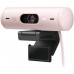 Logitech Brio 500 Full HD 1080p webcam with light correction, auto-framing, and Show Mode Rose Pink 960-001421