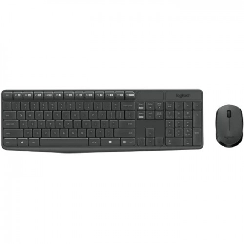 Logitech MK235 Wireless Keyboard and Mouse Combo, QWERTZ German Layout - Black