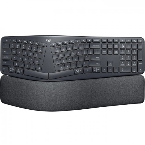 Logitech Ergo K860 Wireless Keyboard–Ergonomic Split Design, Logi Bolt Security, Multi-OS Bluetooth, Certified Comfort for Home/Office–Graphite