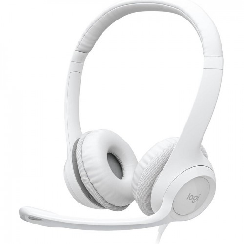 Logitech H390 USB Computer Headset With enhanced digital audio and in-line controls white 981-001286