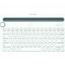 Logitech K480 Bluetooth Multi-Device Keyboard Switch typing between your computer, phone and tablet White 920-006381