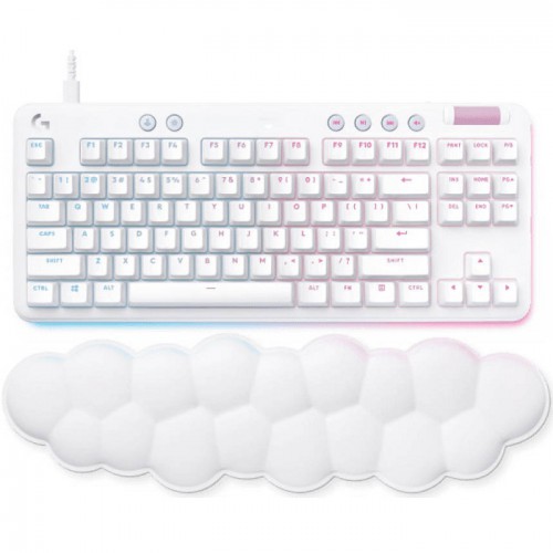 Logitech G713 Wired Mechanical Gaming Keyboard, With Lightsync RGB Lighting, Detachable Cable, English Layout, White Mist 920-010422