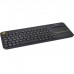Logitech K400 Plus Wireless Livingroom Keyboard with Touchpad for Home Theatre PC Connected to TV, Customizable Multi-Media Keys, Windows, Android, Laptop/Tablet, Arabic Keyboard - Black
