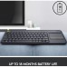Logitech K400 Plus Wireless Livingroom Keyboard with Touchpad for Home Theatre PC Connected to TV, Customizable Multi-Media Keys, Windows, Android, Laptop/Tablet, Arabic Keyboard - Black