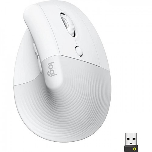 Logitech Lift Vertical Ergonomic Mouse Day-long comfort, great for small to medium-sized hands Off White 910-006475