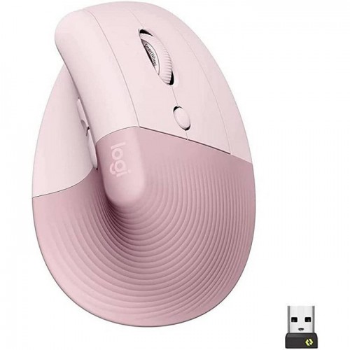 Logitech Lift Vertical Ergonomic Mouse Day-long comfort, great for small to medium-sized hands Pink 910-006478