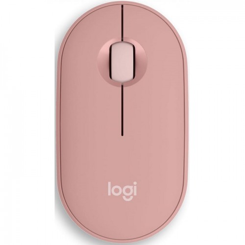 Logitech M350 Pebble Wireless Mouse, Bluetooth or Wi-Fi with USB Mini-Receiver Pink 910-005717