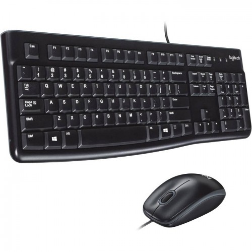 Logitech MK120 Wired Keyboard and Mouse Combo, Black, 920-002546